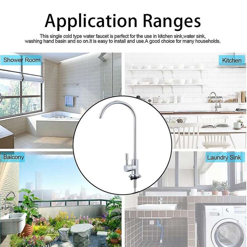 1/4 Inch Stainless Steel Faucet Water Filter Tap for Kitchen Sink