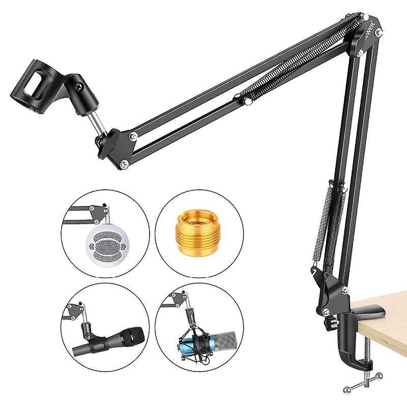 Extendable Recording Microphone Holder with Mic Clip Mounting Clamp