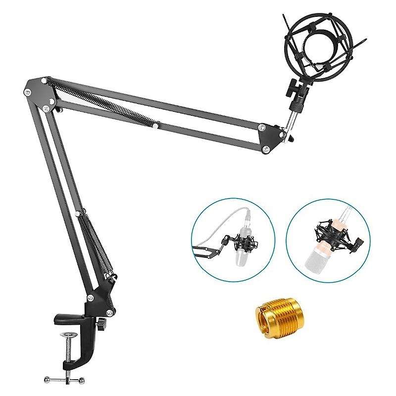 Extendable Recording Microphone Holder with Mic Clip Mounting Clamp