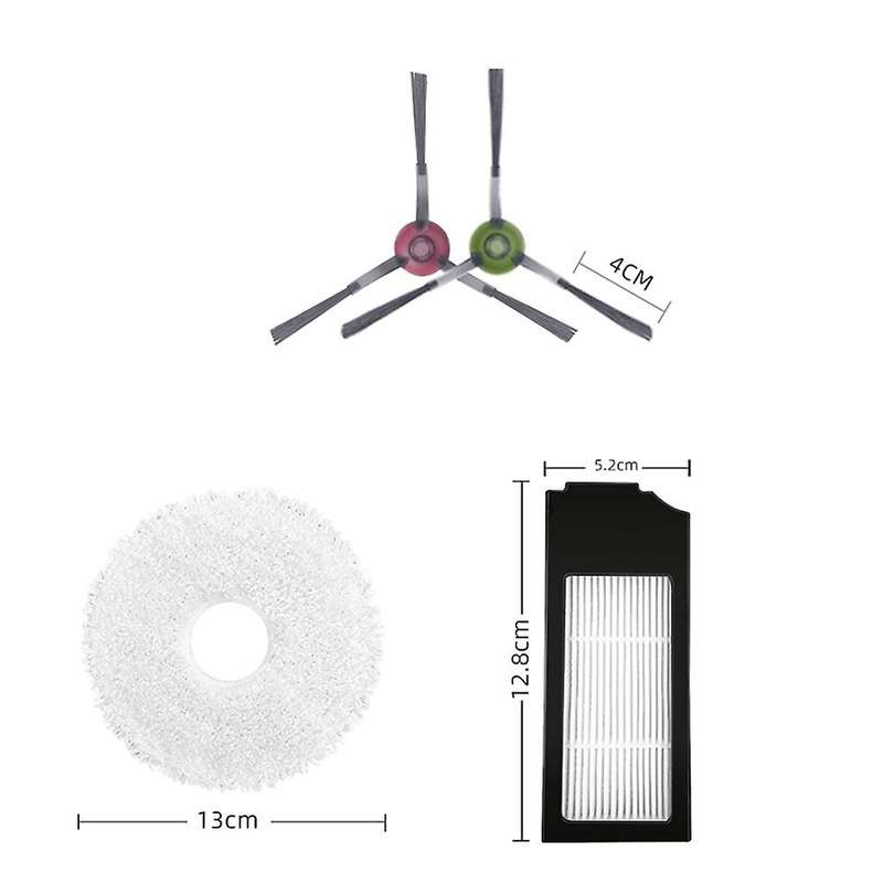 Filter Side Brush Mop Pad Dust Bag for Ecovacs Deebot X1 Turbo / Omni