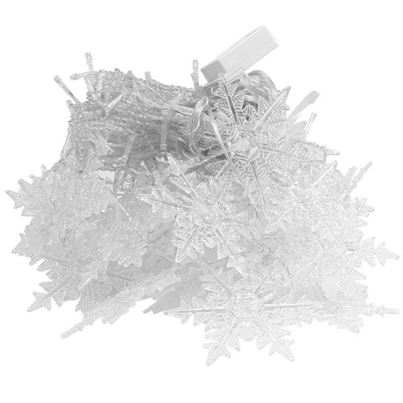 Christmas Snowflakes Led String Lights Party Light Eu Plug Warm White