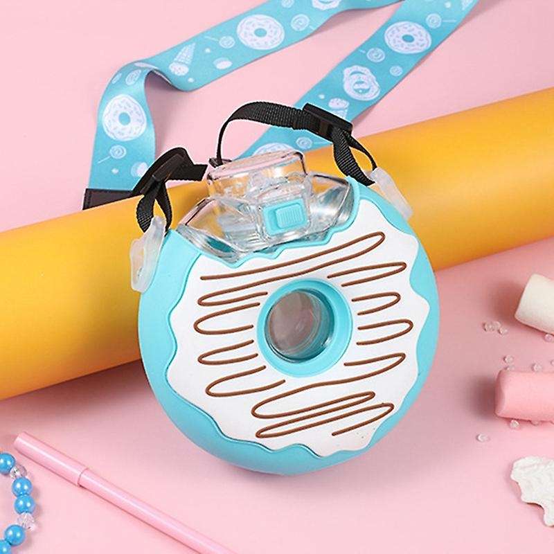 Donut Children Water Bottle Doughnut Portable Kettle with Straw(b)