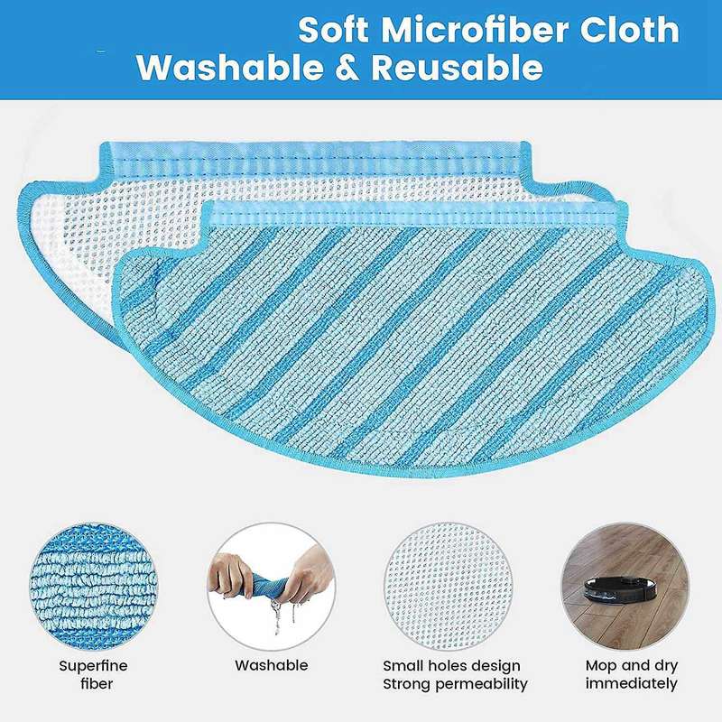 12 Pcs Mop Cloth Kit for Ecovacs Deebot Ozmo T8 T8 Aivi Robot
