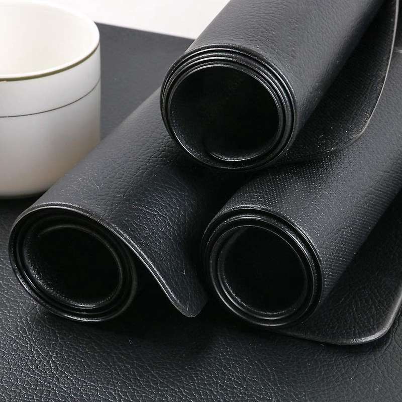 4pcs Heat-resistant Artificial Leather Placemats, Waterproof, (black)