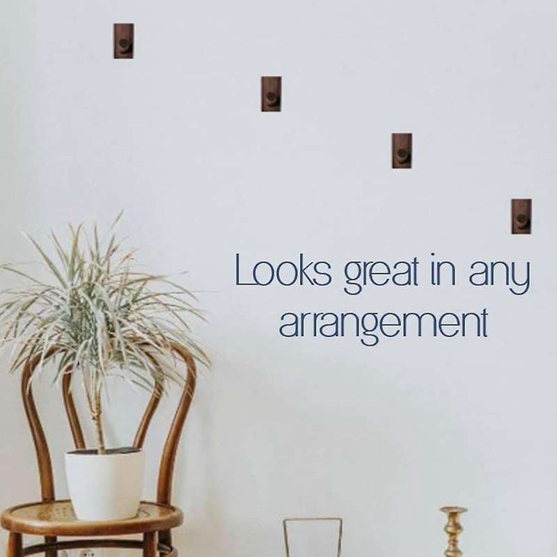 4 Pcs Wood Hangers for Hanging Clothes Adhesive Wall Hat Dark Brown