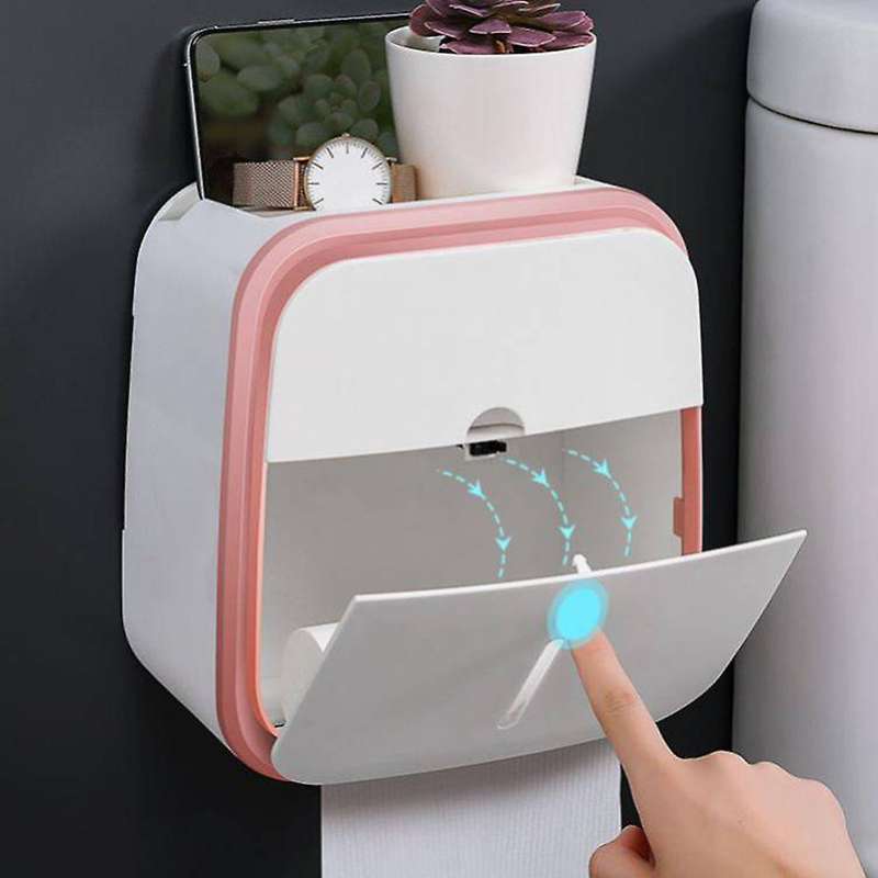 Toilet Tissue Box Paper Rack Wall-mounted Perforation Waterproof B