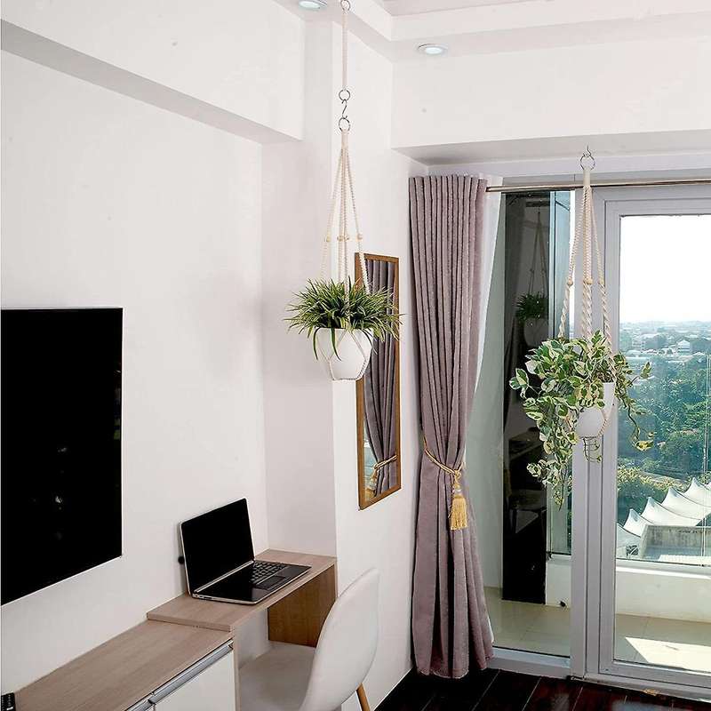 Macrame Plant Hanger Indoor Set with Hanging Plant Holder Extender