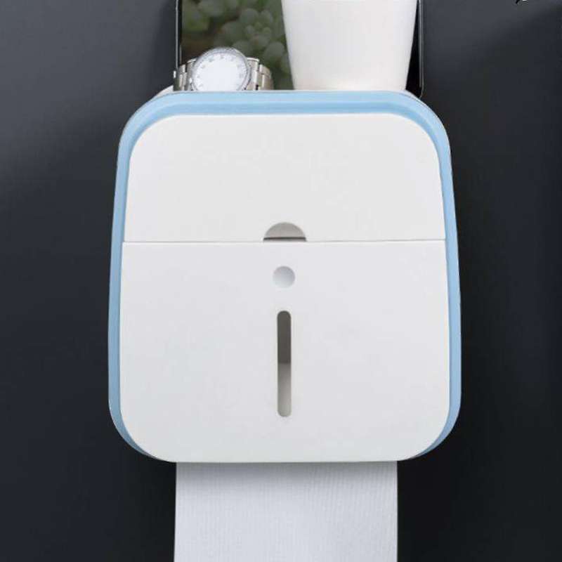Toilet Tissue Box Paper Rack Wall-mounted Perforation Waterproof C