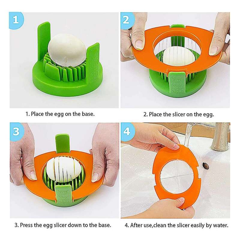 Multifunctional 4 In 1 Egg Slicer,hard Egg Slicers with Cutting Wires