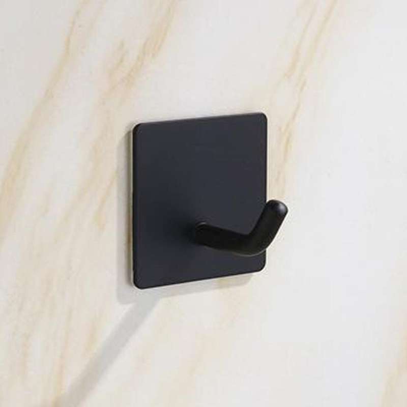 6 Pack Adhesive Hooks for Towel Hooks Black