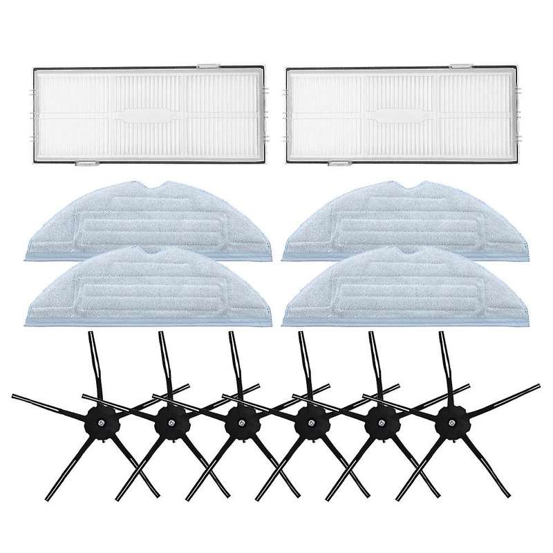 For Roborock S7 T7s T7s Plus ,6 Side Brushes, 4 Mop Cloths, 2 Filters
