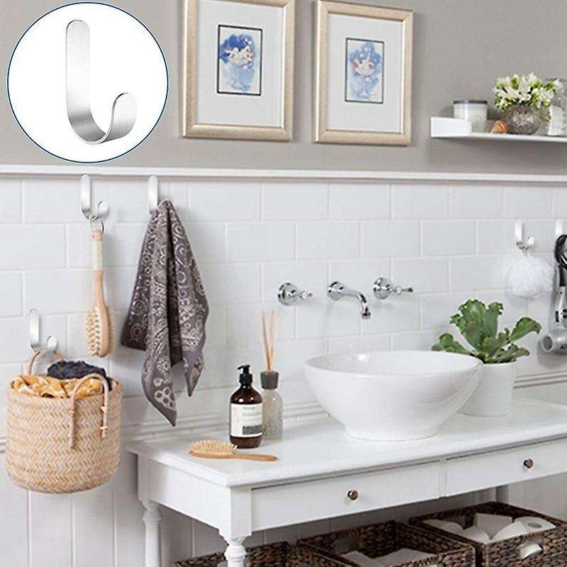 20pcs Adhesive Hooks,metal Adhesive Wall Hooks,robe Towel Hooks