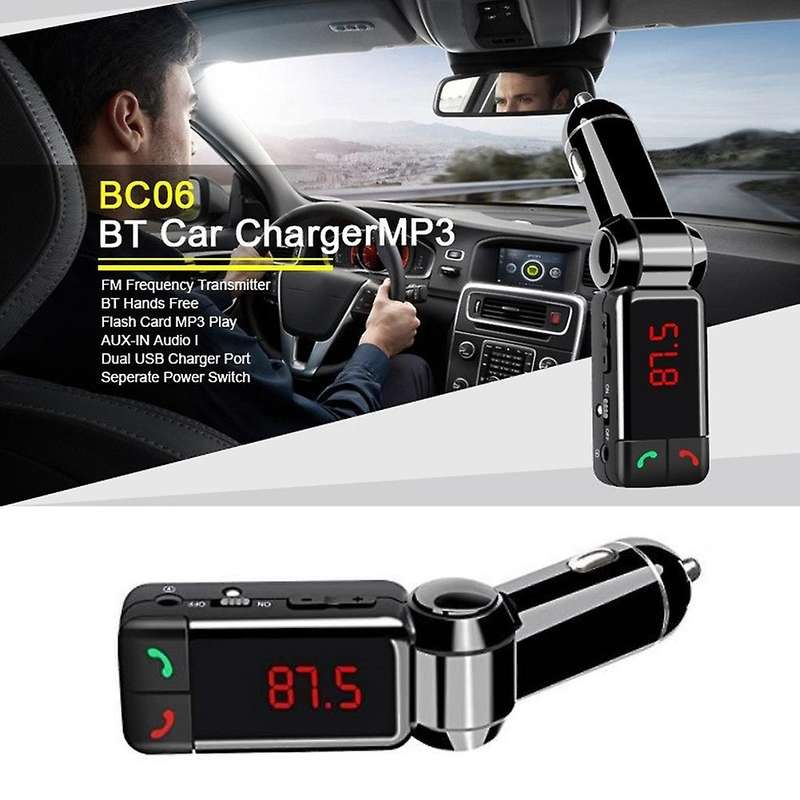 Bc06 Car Mp3 Player Adapter with Lcd Display Dual Usb Car Charger
