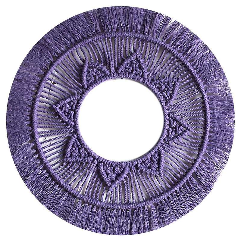 Ins Macrame Mirror Decoration Dark Style Home Decoration (purple)