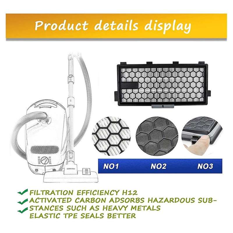2 Hepa Filter Sf-ah 50 for Miele S4, S5, S6, S8, S8000, S8999 Cleaner