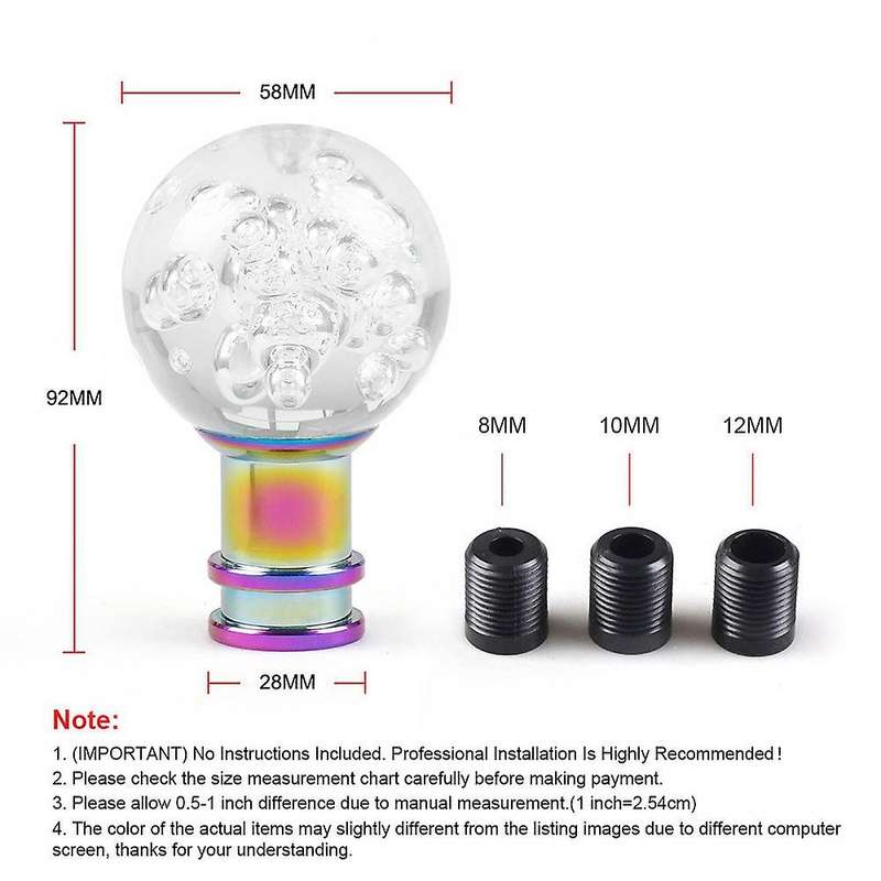 Universal Shift Knob Shift Lever Knob Acrylic Shift White