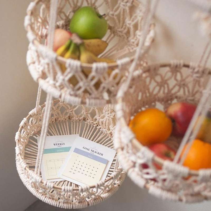 Hanging Baskets - for Kitchen Boho Decor Hanging Plant Holder 1 Tier