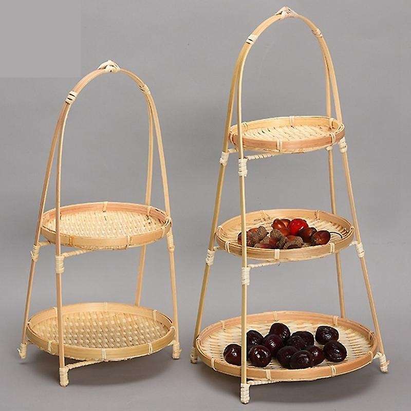 Baskets Tier Rack Fruit Bread Food Storage Kitchen Three Layers