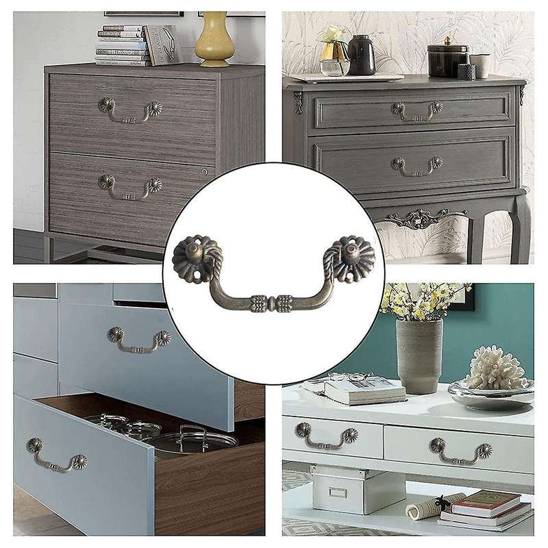 10 Piece Drop Drawer Handles Bronze Dresser Handles for Furniture