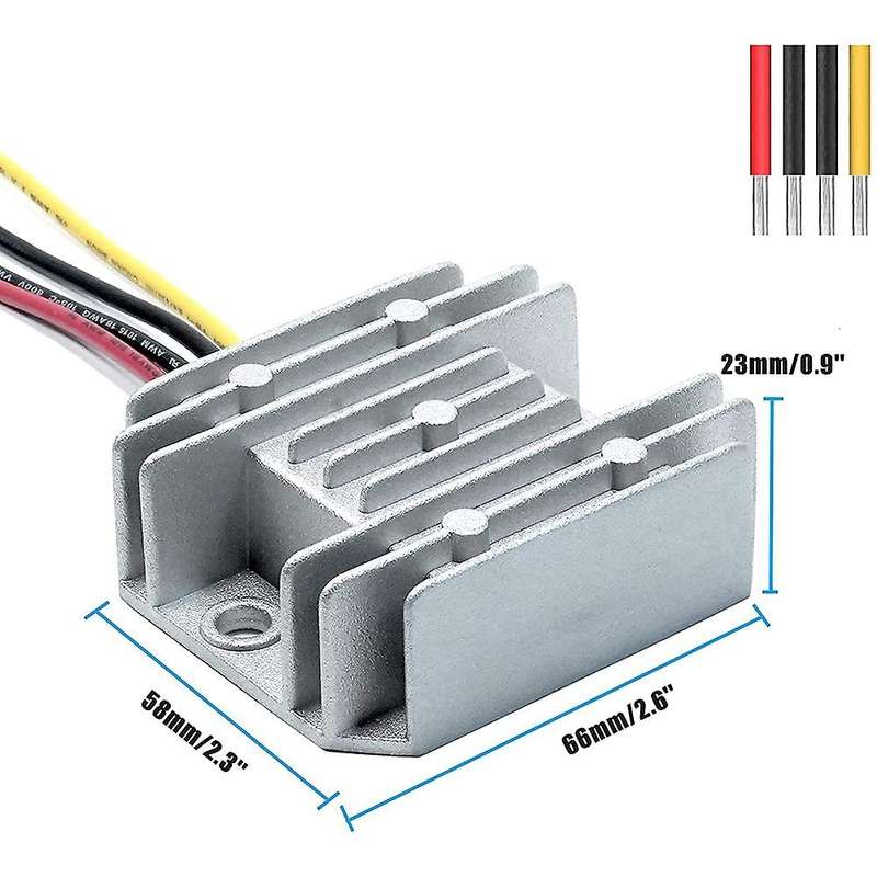 Dc Converter Dc 8v-40v (12v 24v 36v) to 12v 3a 36w for Golf Cart Club