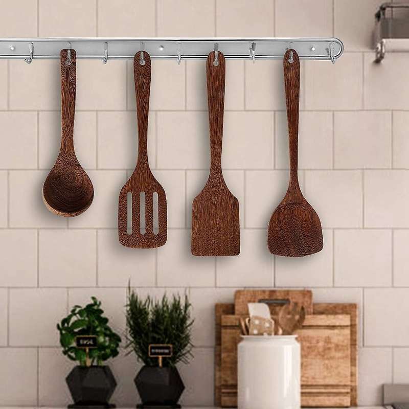 Wooden Spoons for Cooking Kitchen Utensil Set Of Unpainted & Wax-free