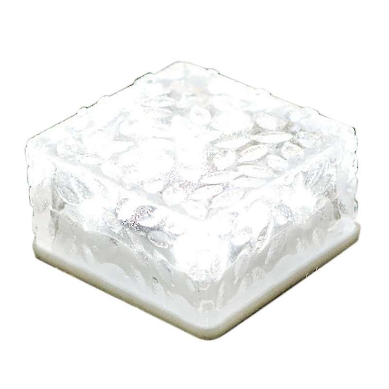 Led Solar Ice Square Lights for Garden Courtyard Pathway Decoration A