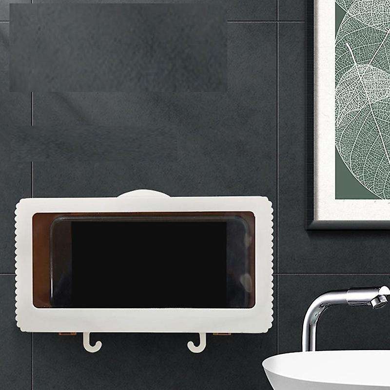 Bathroom Mobile Phone Holder Box Wall Mounted Nail Free Waterproof