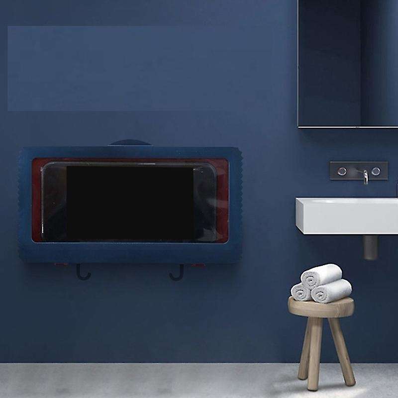 Bathroom Mobile Phone Holder Box Wall Mounted Nail Free Waterproof