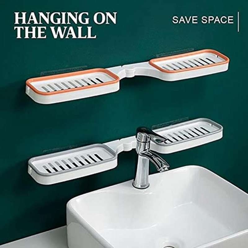 Bathroom Corner Punch-free Rack 180 Degree Rotating Corner Shelf