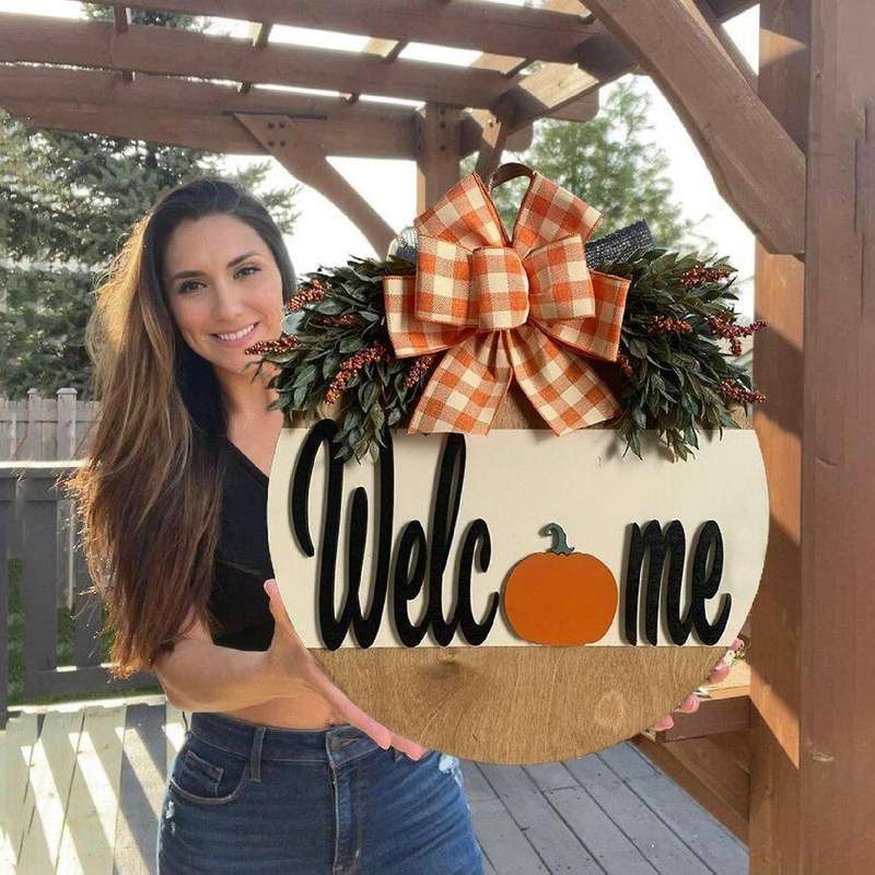Fall Door Hanger Autumn Nature Decoration Halloween Thanksgiving