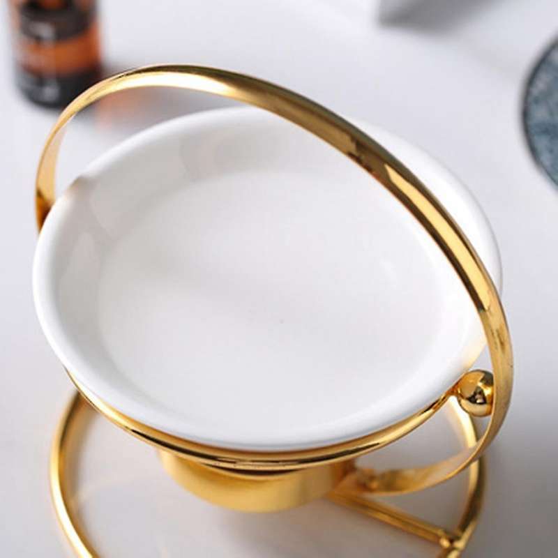 Tealight Candle Holder Ceramic Oil Burner Aroma Diffuser Gold