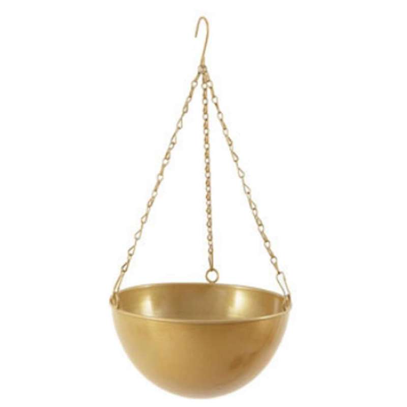 Metal Hanging Flower Pot Chain Hanging Planter Basket Flower Vase, V