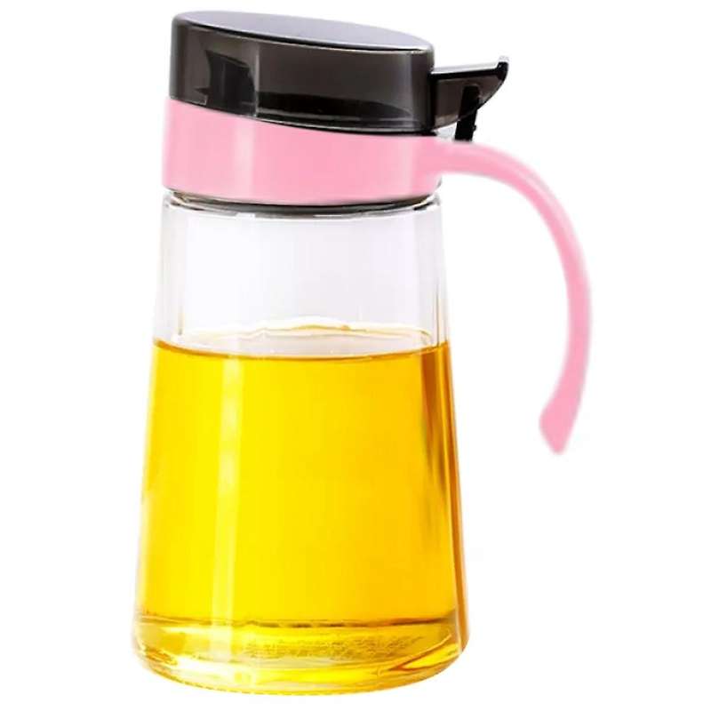 700ml Glass Oil Jar Sauce Bottle for Olive Oil Container Pink