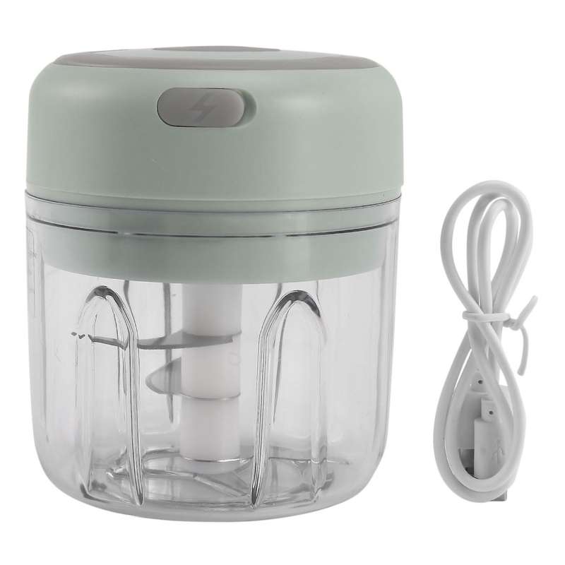 Electric Mini Garlic Chopper Slicer, Wireless Portable (green)