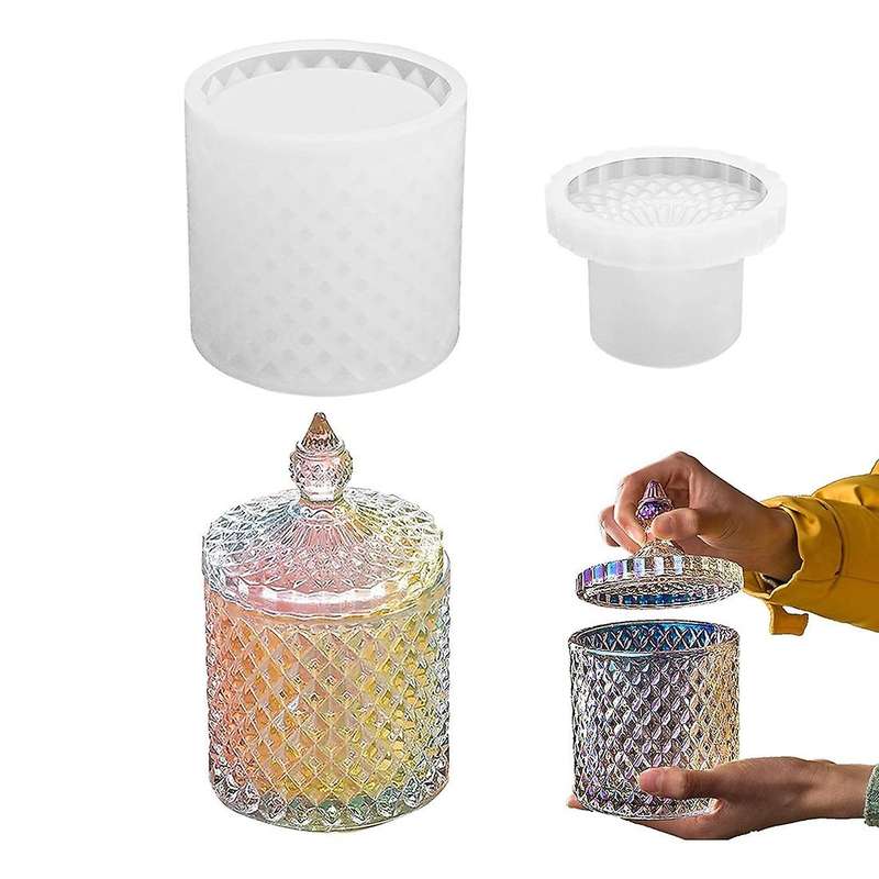 Resin Box Molds with Lids,3d Jar Mold for Resin Casting Home Decor