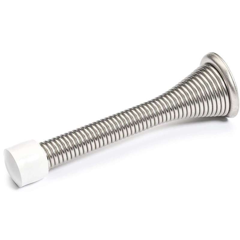Spring Door Stops 3 Flexible Heavy Duty Spring Door Stopper (silver)