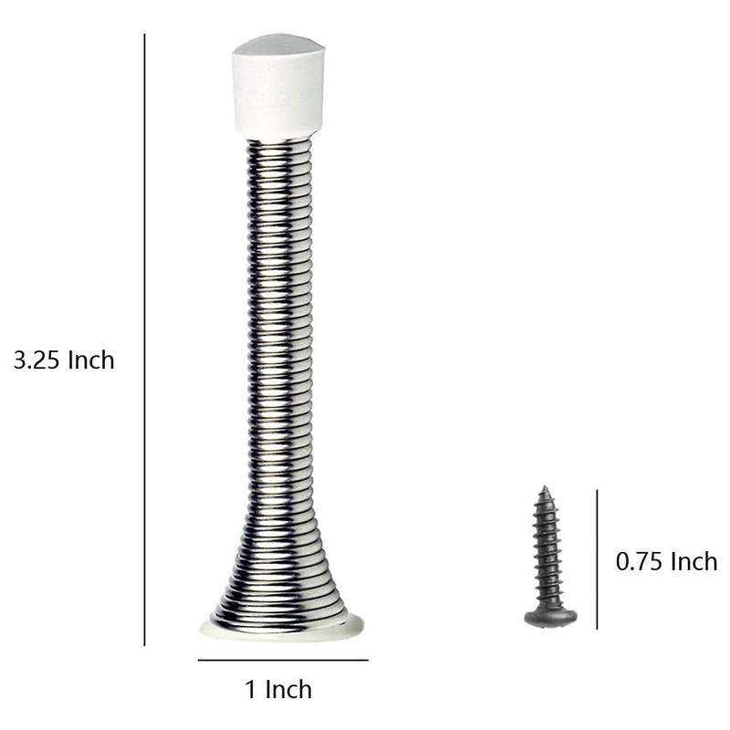 Spring Door Stops 3 Flexible Heavy Duty Spring Door Stopper (silver)