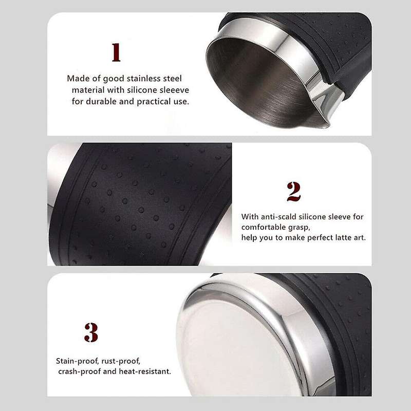 12 Oz. Stainless Steel Milk Foaming Steamer Pot with Eagle Nozzle,b