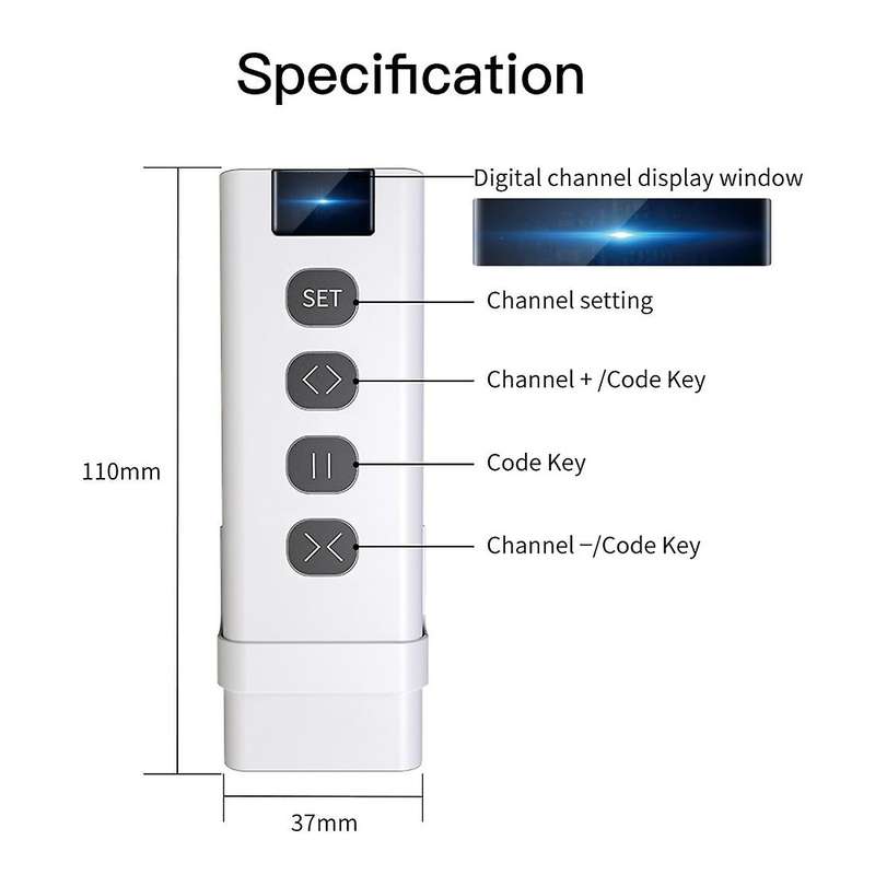 9 Channel Rf433 Remote Control for Wifi Curtain Switch Roller Module
