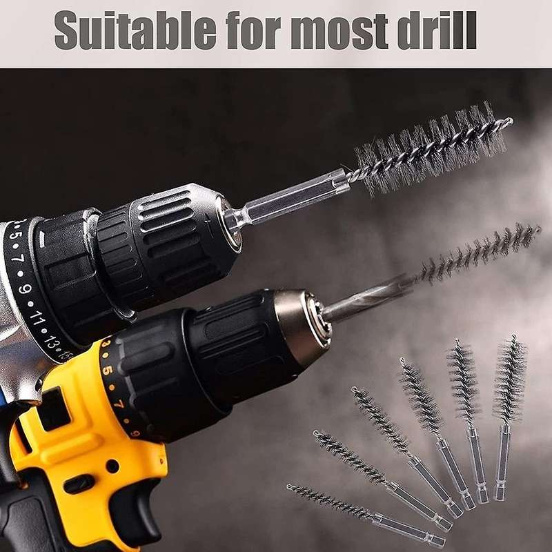 Bore Brush Set-1/4inch Hex Shank with Different for Tubes Ports B
