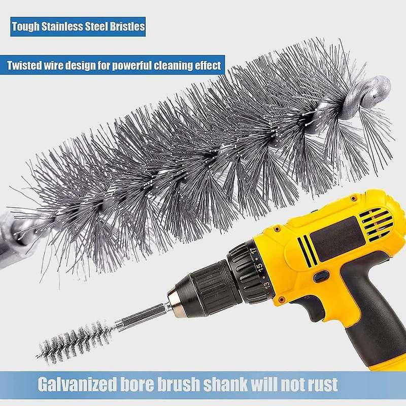 Bore Brush Set-1/4inch Hex Shank with Different for Tubes Ports B