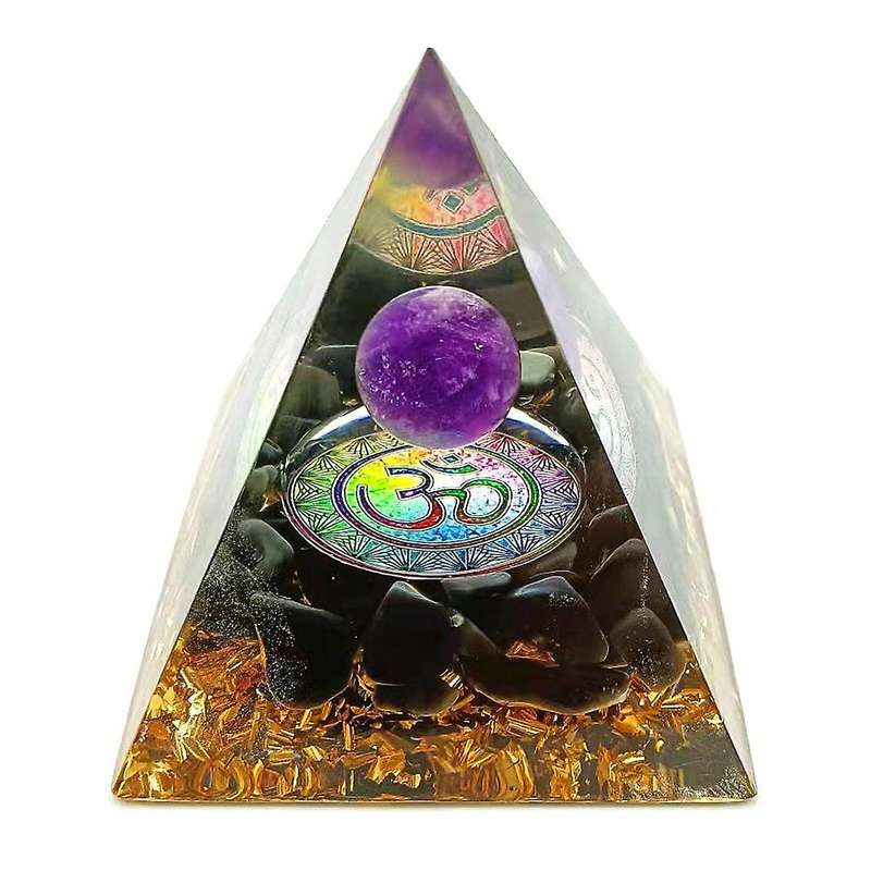 Orgonite Pyramid Mold Amethyst Peridot Healing Crystal Home Decor