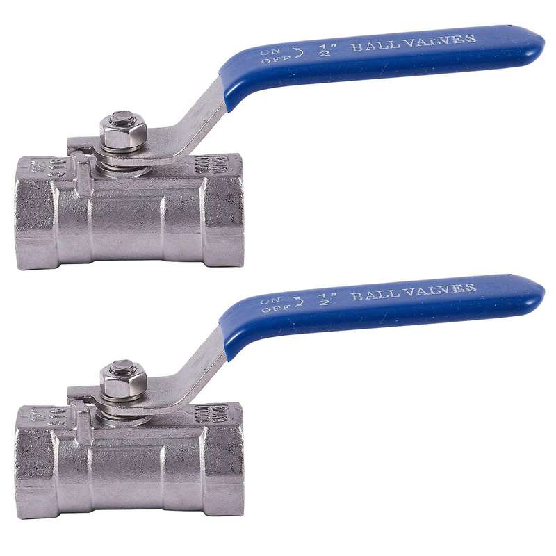 2x 1/2 Inchstainless Steel Internal Thread Lever Handle Ball Valve