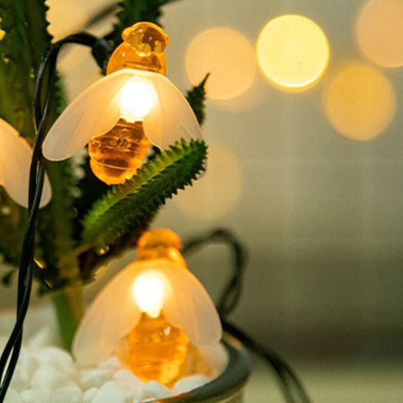 Solar Simulation Bee Light String Waterproof Outdoor Light 6.5m