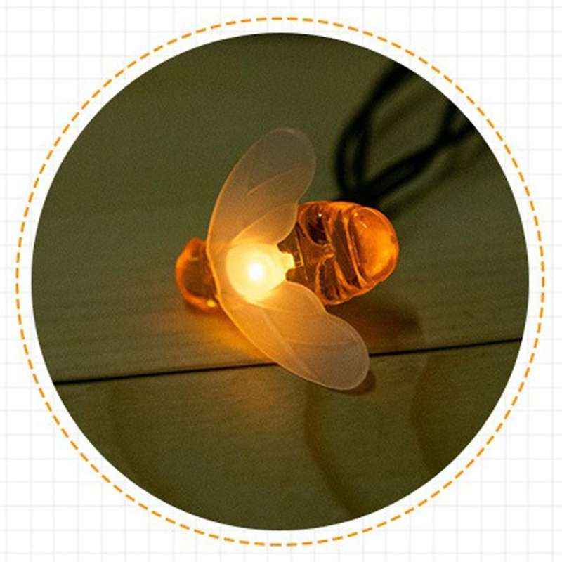 Solar Simulation Bee Light String Waterproof Outdoor Light 6.5m
