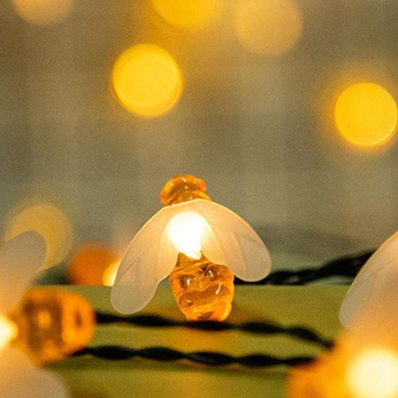 Solar Simulation Bee Light String Waterproof Outdoor Light 6.5m