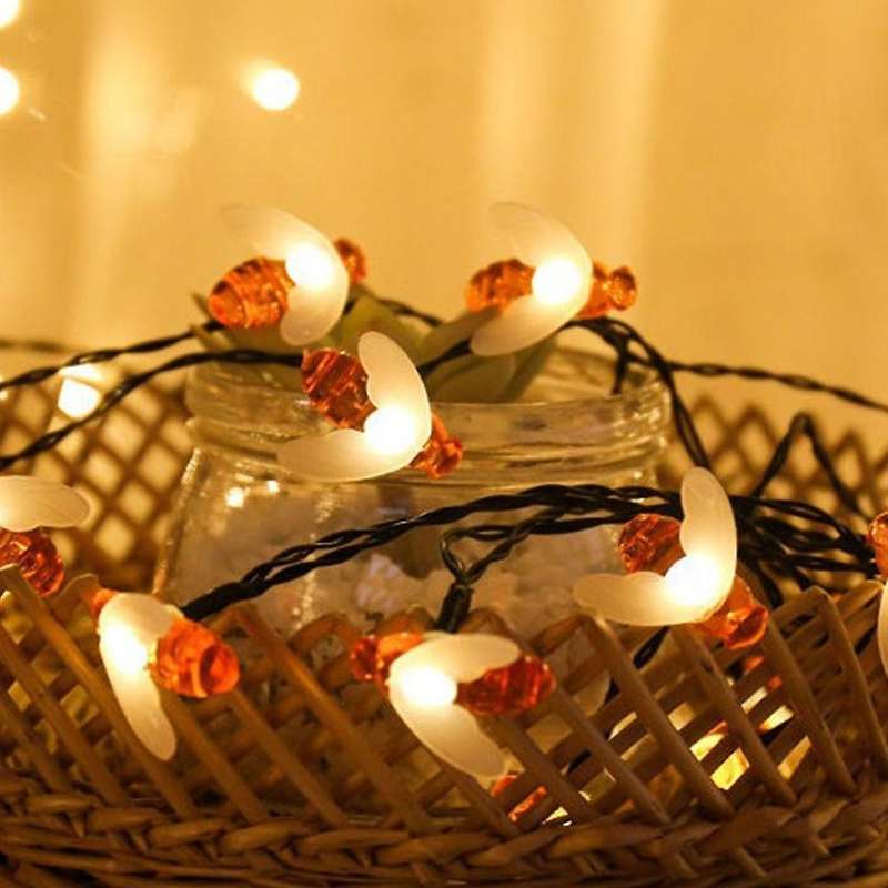 Solar Simulation Bee Light String Waterproof Outdoor Light 6.5m