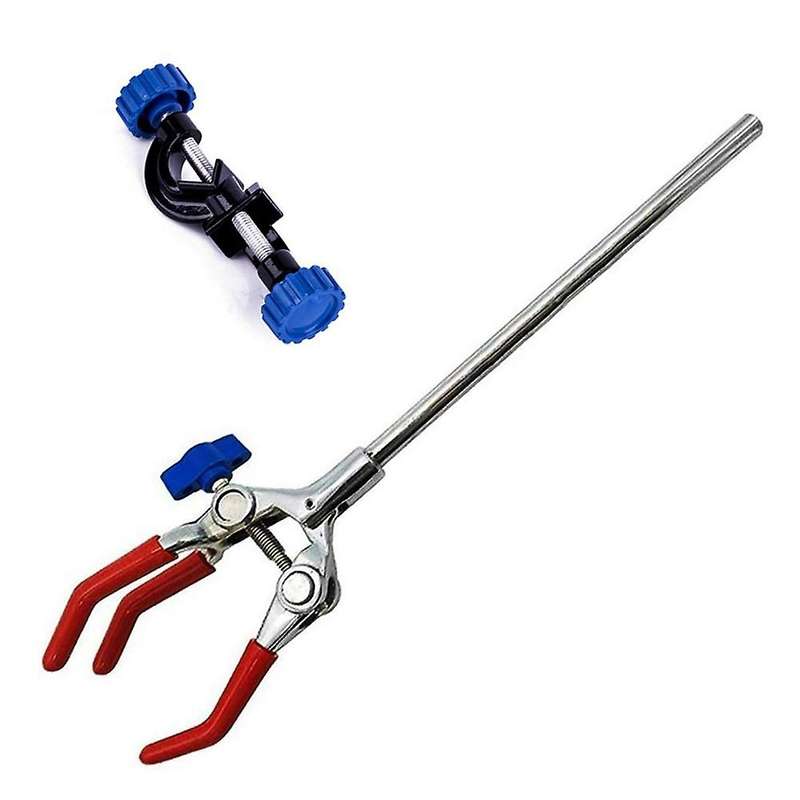 Lab Clamp 3 Prong Finger Adjust Jaw with Scientific Extension