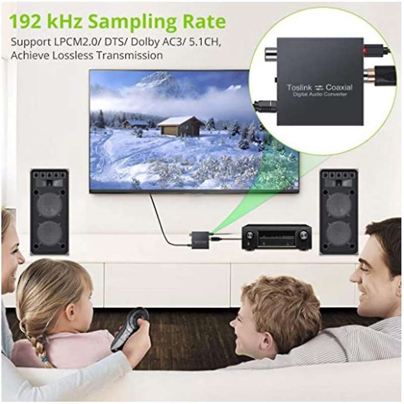 Bi-directional Coaxial Converter, Optical Spdif Toslink Converter