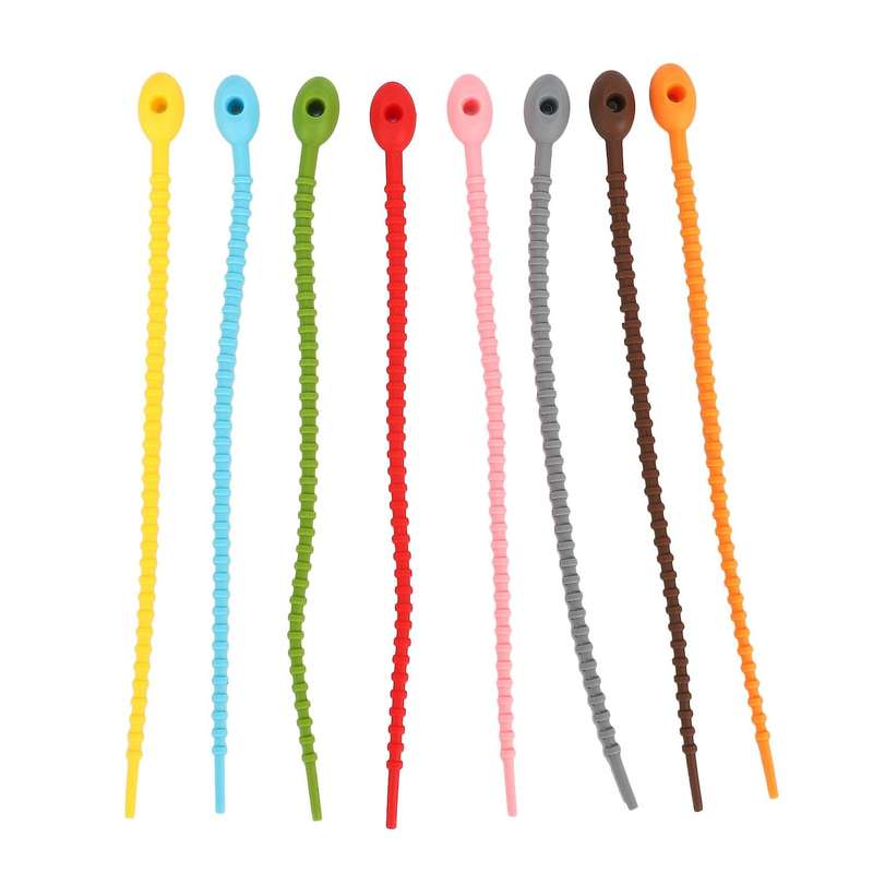 40pcs Colorful Silicone Ties Bag Clip,all-purpose Silicone Ties